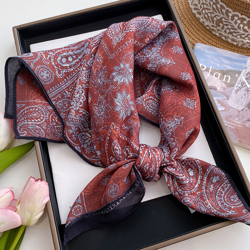 K1718 Women's Bohemian Scarf Cotton Linen Wrap Shawl Ethnic Print Vintage Style Scarf for Women Travel Beach Oversized