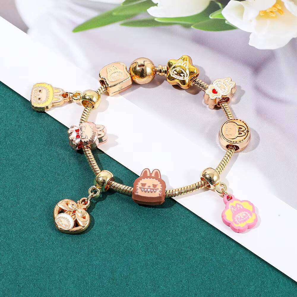 Labub Art Series Cute DIY Charm Bracelet Plush Beads Pendant Fashion Jewelry Collector's Gift