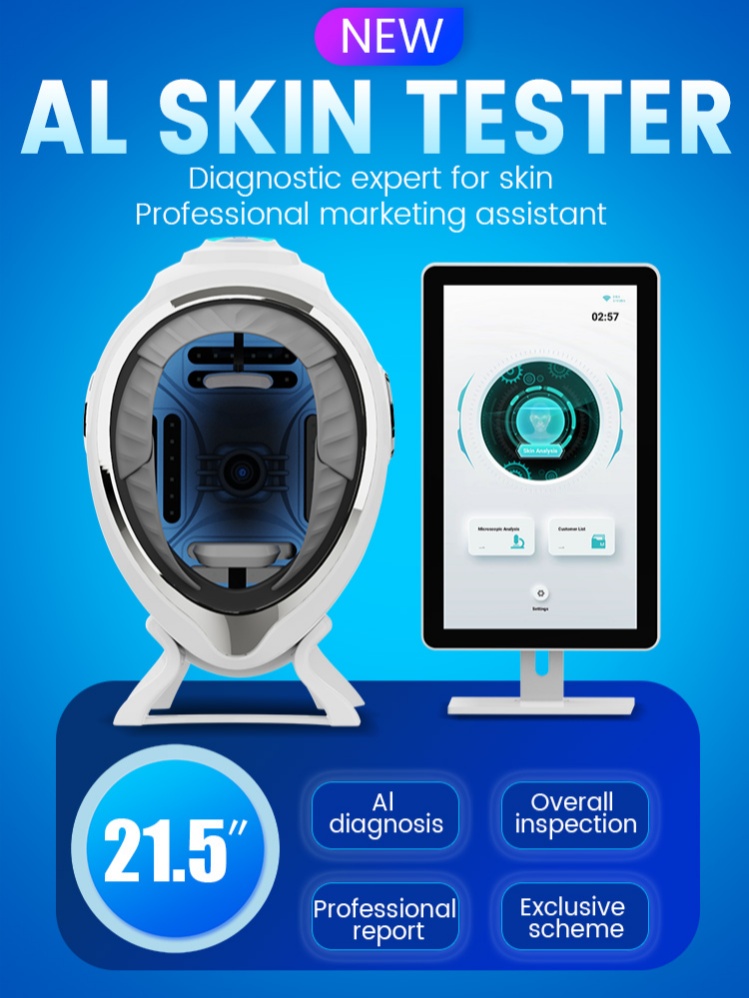 3D AI Skin Scanner Care Facial Analyzer Monitor Machine Magic Mirror Portable TestingEnglish Detector Face Camera Test Analysis