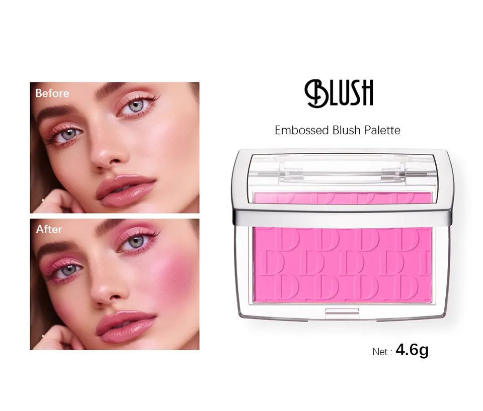 Carved Blush Plate 6 Color Powder Matte Face Blush Face Blusher Blendable Formula Long Lasting Waterproof Light Good Quality