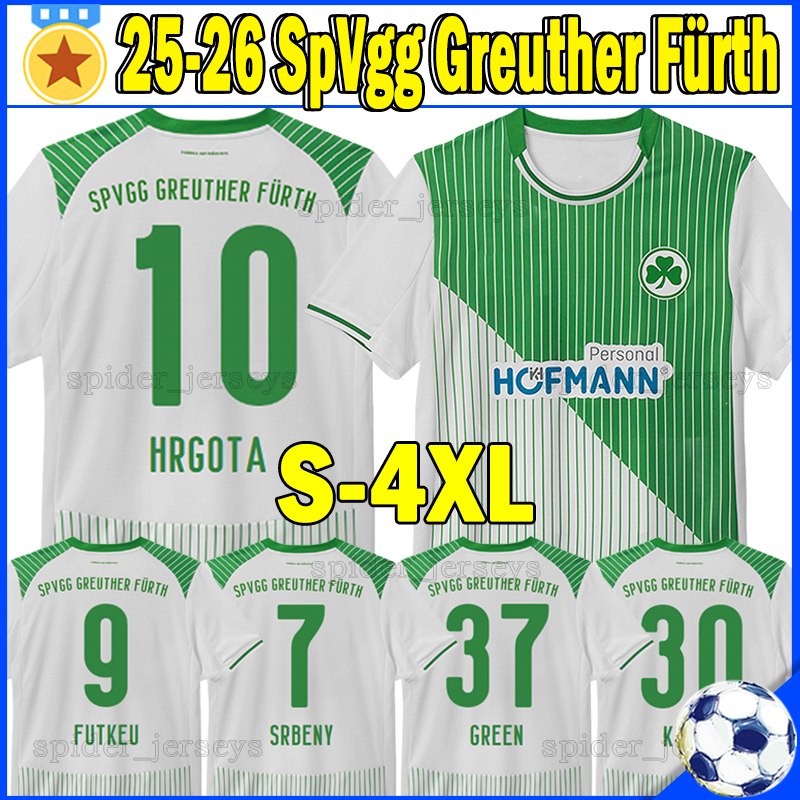 XXXL 4XL 25 26 SpVgg Greuther Furth Soccer Jerseys FUTKEU HRGOTA CONSBRUCH BANSE 2025 2026 Kleeblatter HRGOTA MEYERHOFER Football Shirts SRBENY KLAUS Men Uniforms