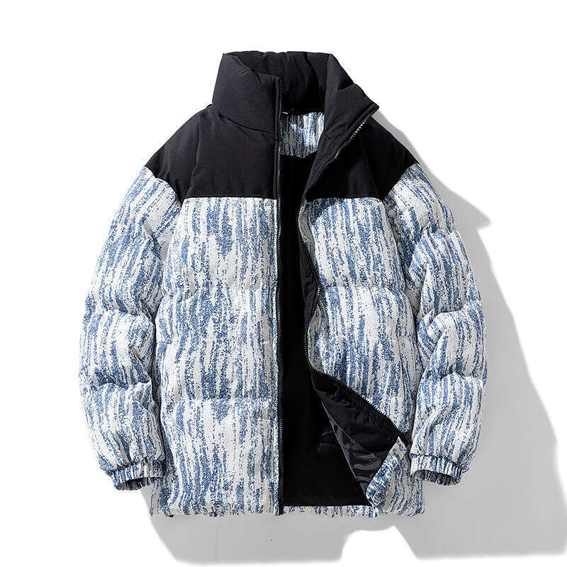 Winter Tie-Dye Gradient Jacket For Men And Women, Street Style Loose Fit, Casual Couple's Versatile Cotton Coat