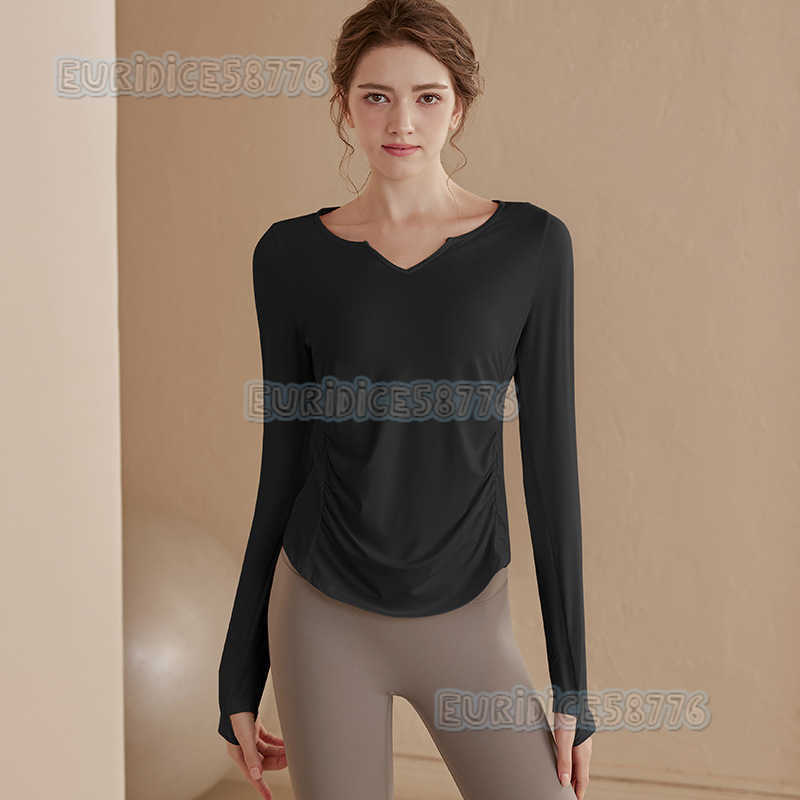 2025 New Quickdry Loose Sports Top Women Yoga Wear Long Sleeve Tshirt Breathable Slimming Running Fitness Wear H250825