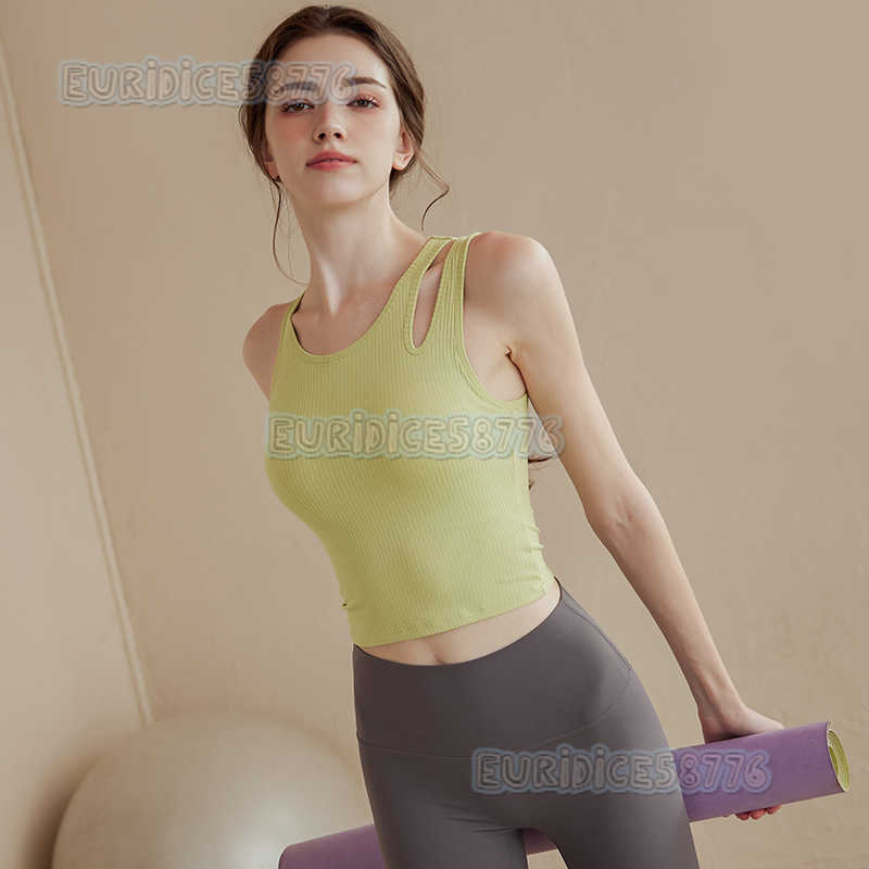 Highend Yoga Vest with Chest Pads for Women Sports Top for Outdoor Running Training Slim Fit Fitness Clothing for Summer H250825