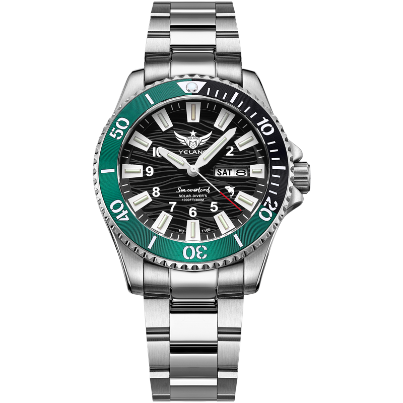 Yelang V1217 42mm Japan Eco-Drive Solar Watch Men's Watch 300M Diver Watch 30ATM Professional Waterproof Sapphire Luminous