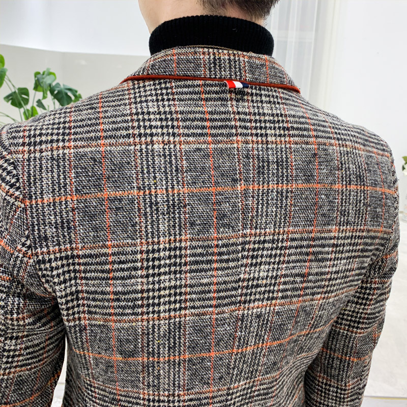 Clothing Men Plaid Spring Casual Business Suit/Male High Quality Cotton Slim Fit Blazers Jackets/Man Tuxedo coat S-4XL
