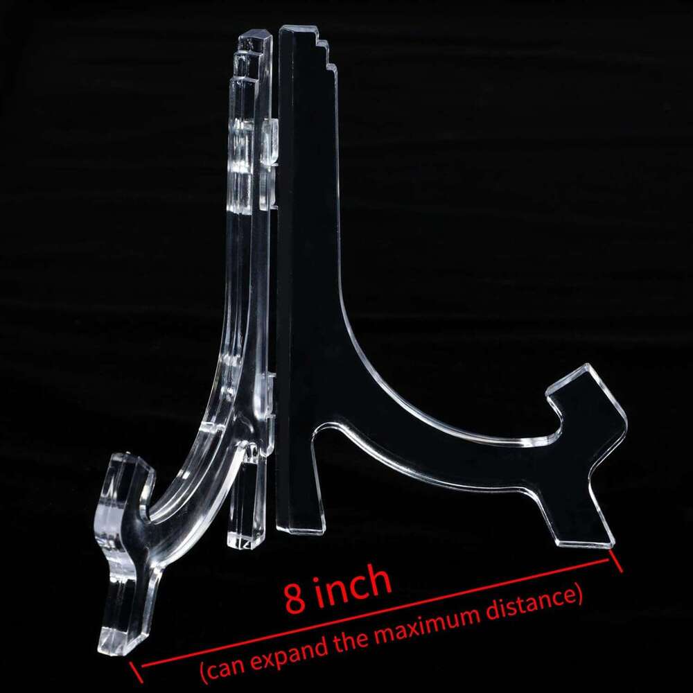 HESTYA 6 Pack 7 Inch Acrylic Easel Display Stand, Plate for Display, Photo Holder Picture Frame Book(Clear) 123