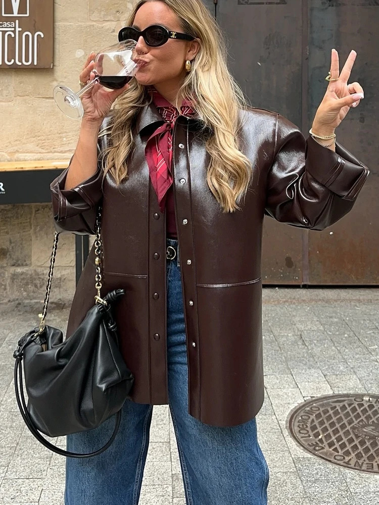 Fashion Leather Mini Skirt Sets Women Y2K Long Sleeve Bike Jacket Hip Package Short Skirt Suits Female Street Motorcycle Outfits 250825