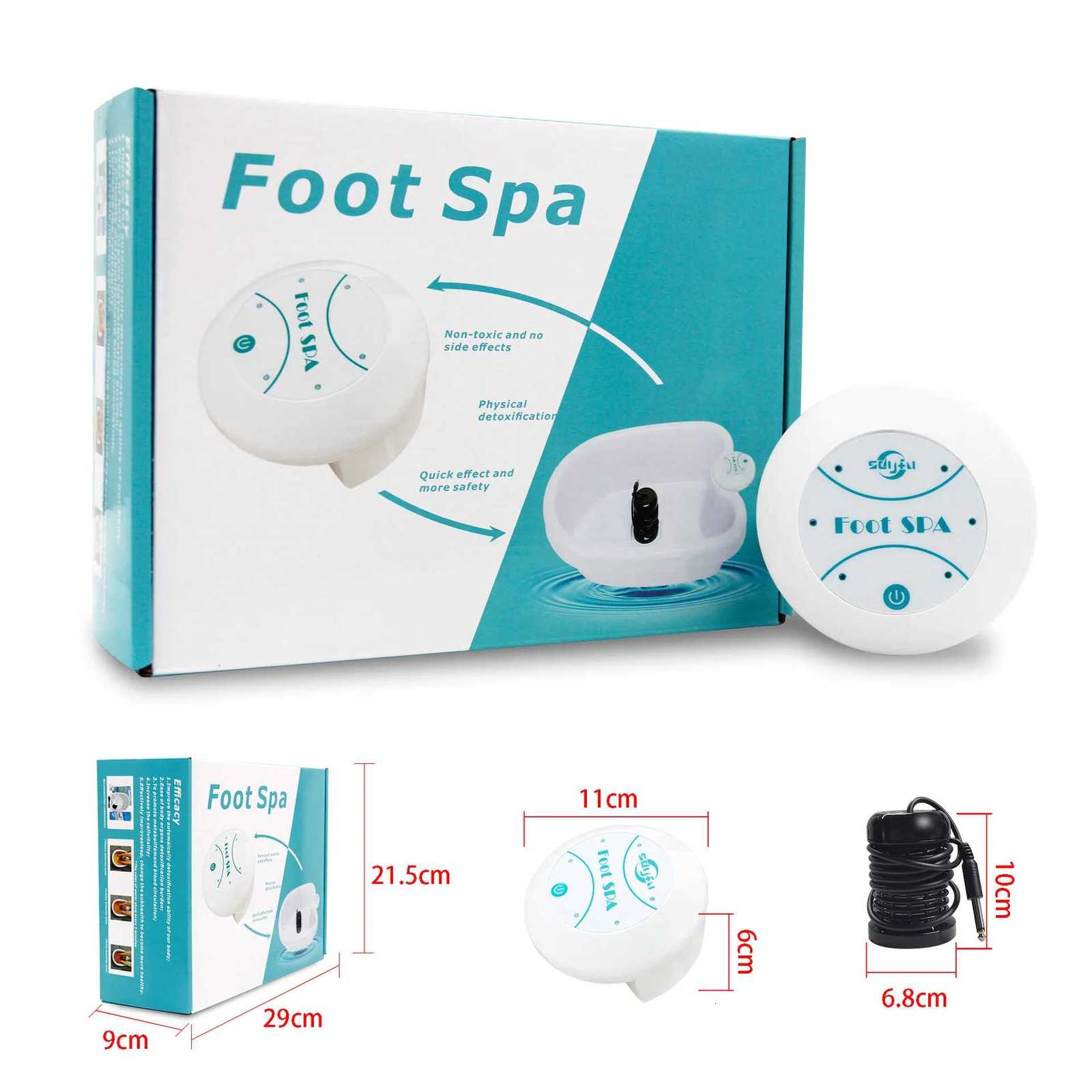 Detox Ion Electric Mini Foot Spa Bath Massager Machine FootBath Cleanse Footspa Vibrating Whirlpool Care Arrays Aqua Health Therapy W250826