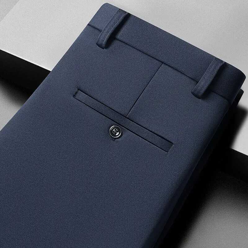 0 color casual pants mens business casual suit pants loose straight summer thin stretch suit pants W250826