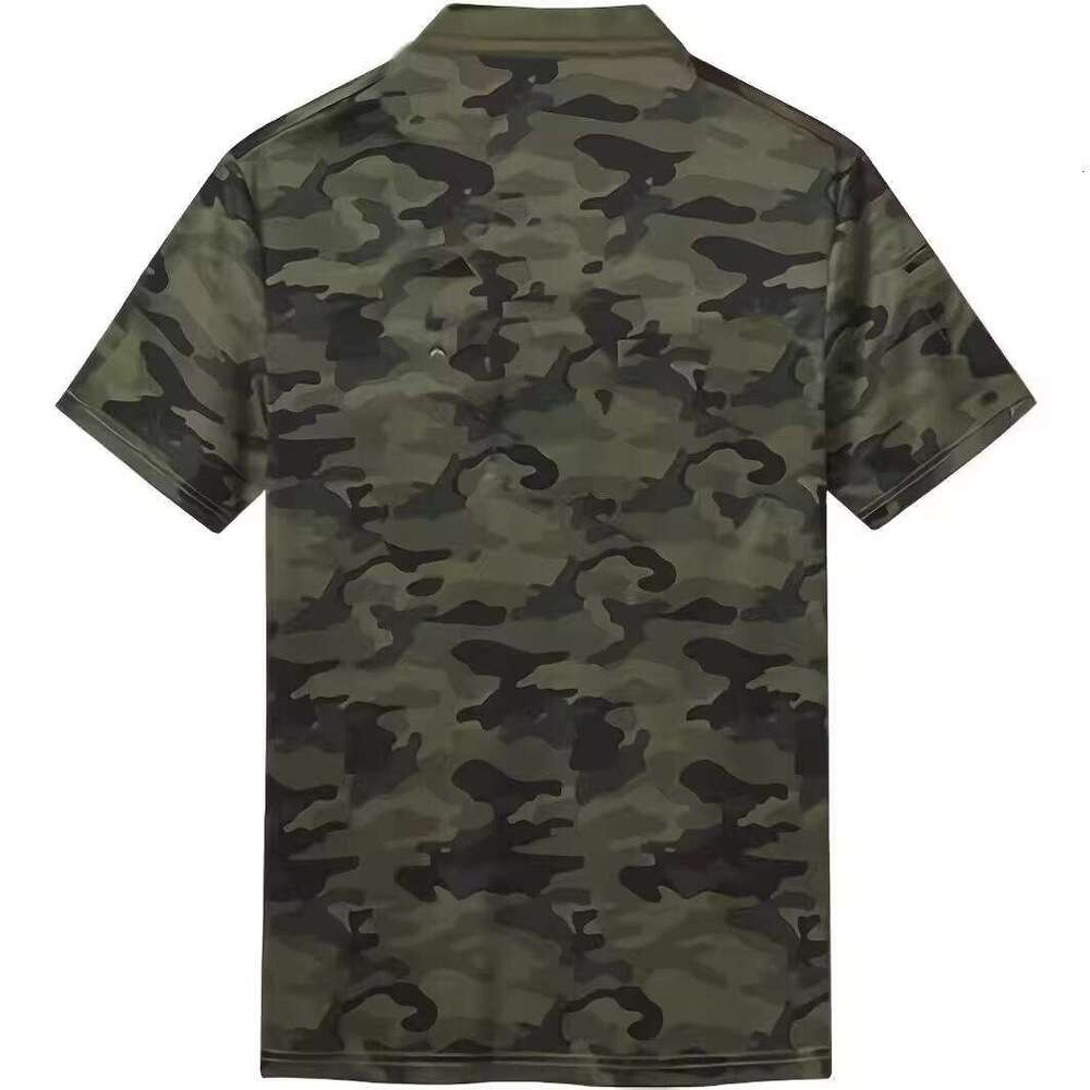 Men's Camo Oversized Patch Pocket Polo Shirt for Men