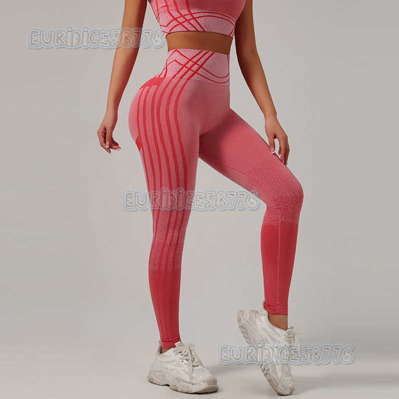 New Seamless Gradient Tiedye Padded Sports Bra Hiplifting Highwaist Yoga Leggings Tightfitting H250825