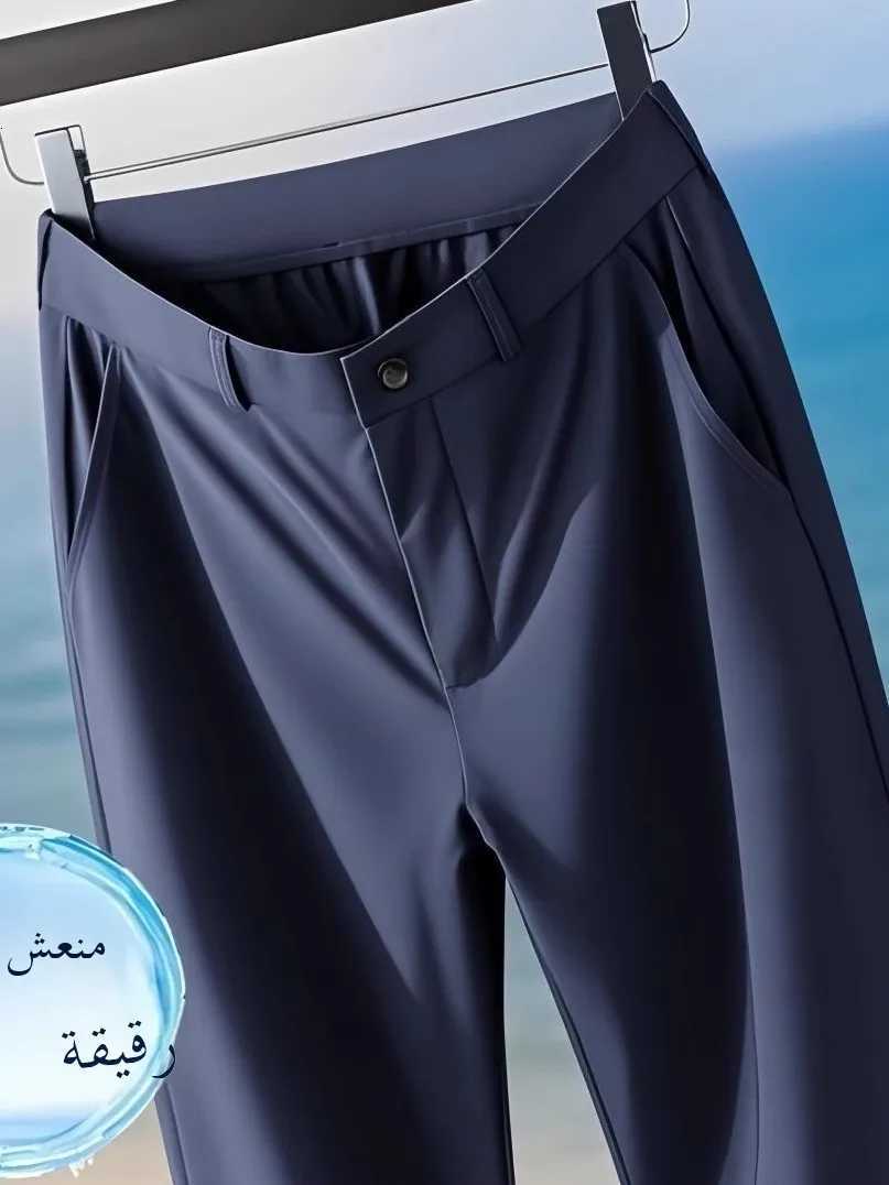 100 Cotton Mens Pants Slim Fit Lightweight Tailored Westwear Summer Thin Blue Color Drapey NinePiece Suit Pants W250826