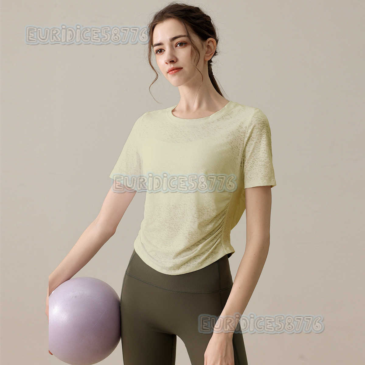 Highend Yoga Wear for Women Waistslimming Slimming Breathable Quickdry Sports Top Running Shortsleeve Tshirt Fitness Wear Coverup H250825
