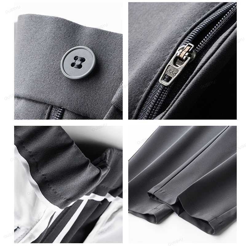 ousyu brand autumn casual pants men business elastic waist Korean style black brown gray khaki trousers for men plus size S4XL W250826