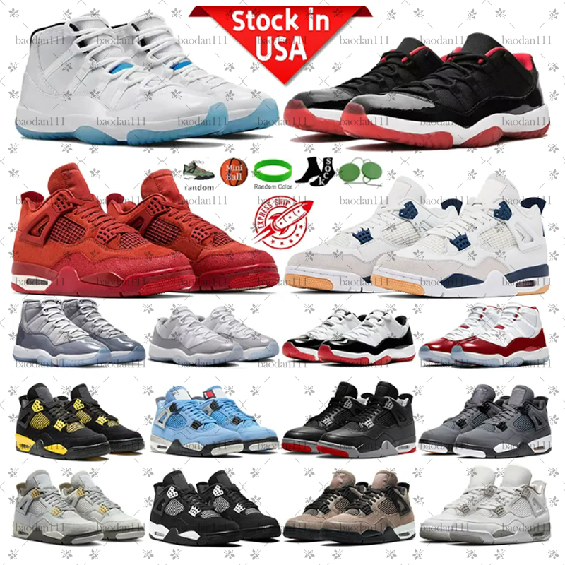 With Box 4 4s basketball Shoes Designer Shoes 11 11s Sneakers Military Black Cats Cherry Bred Cool Grey Mens Womens Outdoor Sports Trainers Sneakers