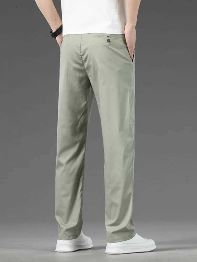 Summer Thin Stretch Casual Pants for Men Solid Color Korean Style Loose Straight Comfortable Business Casual Long Trousers Male W250826