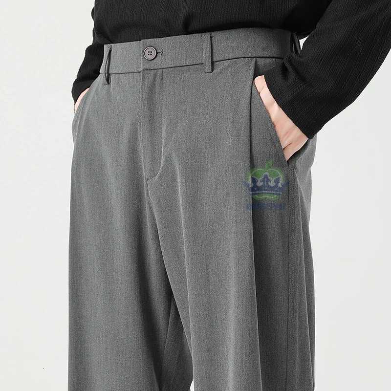 ousyu Brand Luxury Quality Baggy Casual Pants Men Business Elastic Waist Korean Black Work Formal Trousers Male Plus Size S4xl W250826