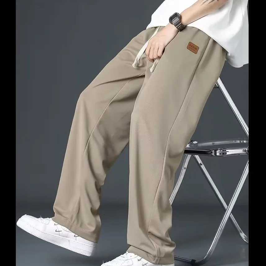 Casual long pants for boys ice silk quick drying pants for spring and summer thin trendy brand straight cut loose hanging W250826