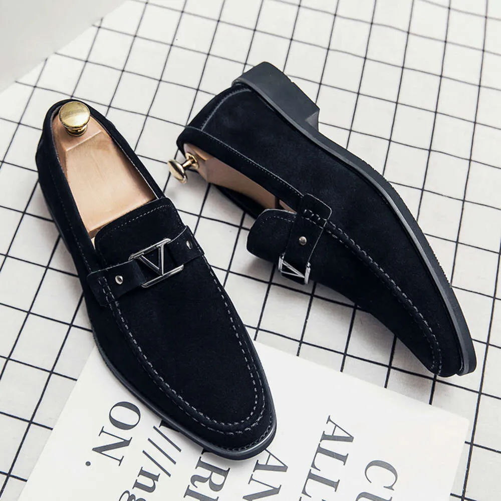 Men's Suede Loafers - Breathable Slip-On Dress Shoes for Business, Casual, Driving, and Evening Wear Blue shoes