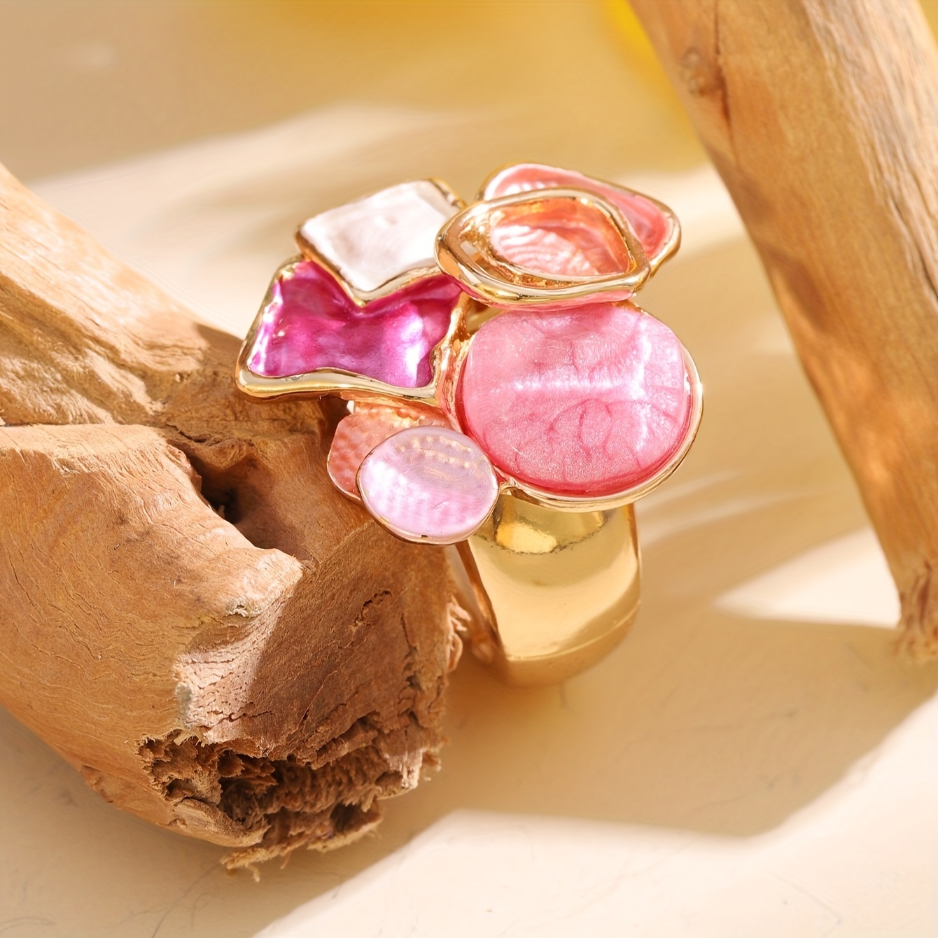 1 High-Quality Zinc Alloy Shape Blue Fashionable Simple Smooth Surface, Unique Irregular Ring Surface Design, Bohemian Fashion Vacation Accessory Fing