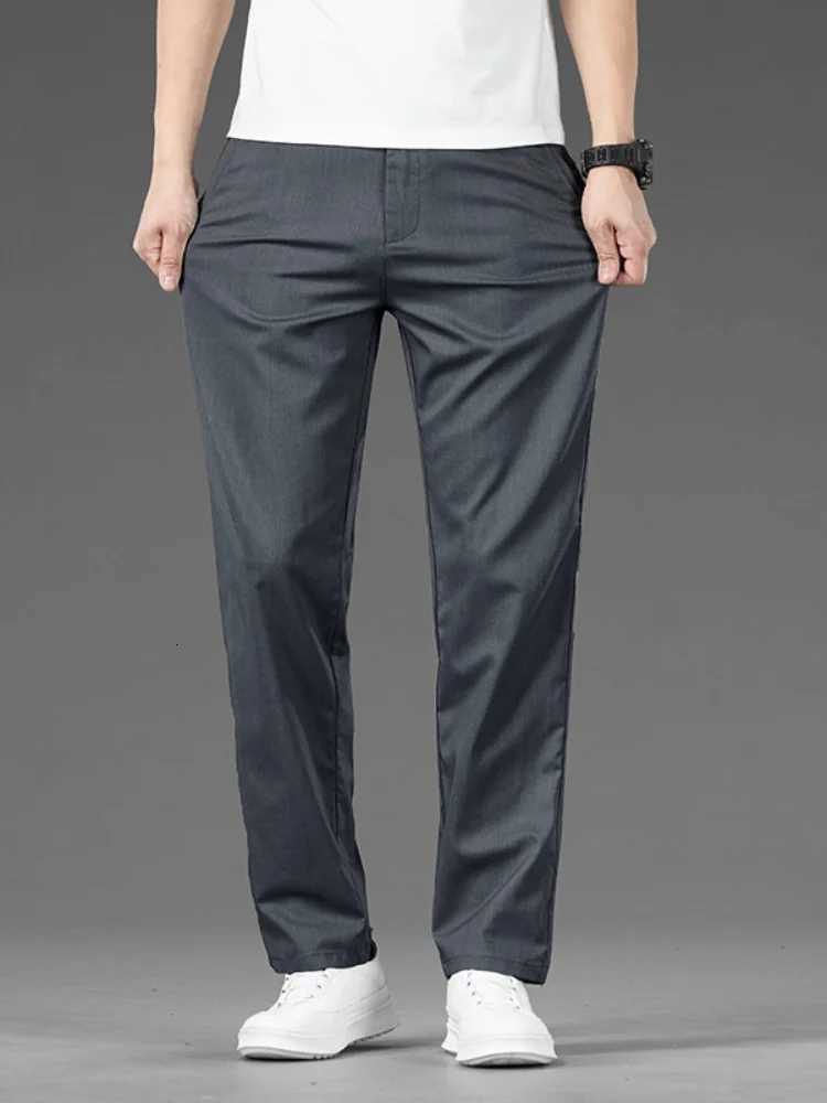 Summer Thin Stretch Casual Pants for Men Solid Color Korean Style Loose Straight Comfortable Business Casual Long Trousers Male W250826