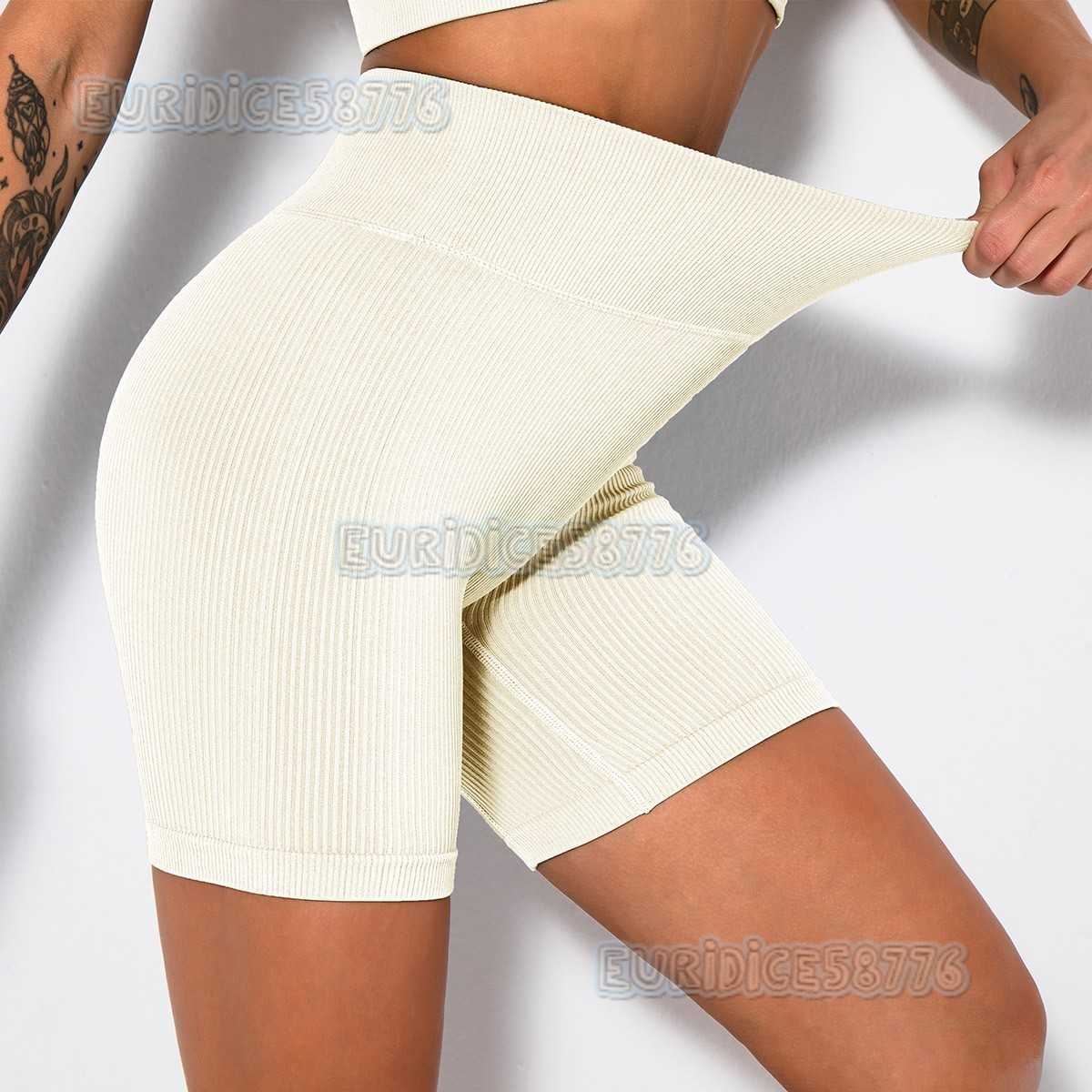 Threaded Yoga Shorts Celebrity Seamless High Waist Hip Lift Sports Tight Fitness Shorts for Women H250825