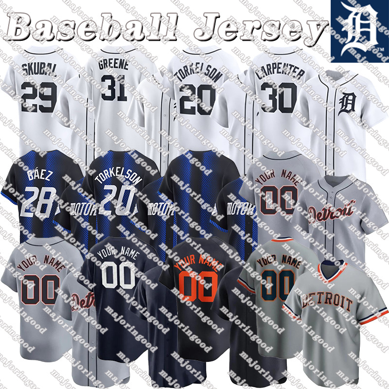 #29 Tarik Skubal Jersey #31 Riley Greene Jersey Tigers Jerseys Javier Baez Spencer Torkelson Kenta Maeda Jackson Jobe Justyn-Henry Malloy Custom City Baseball Jerseys