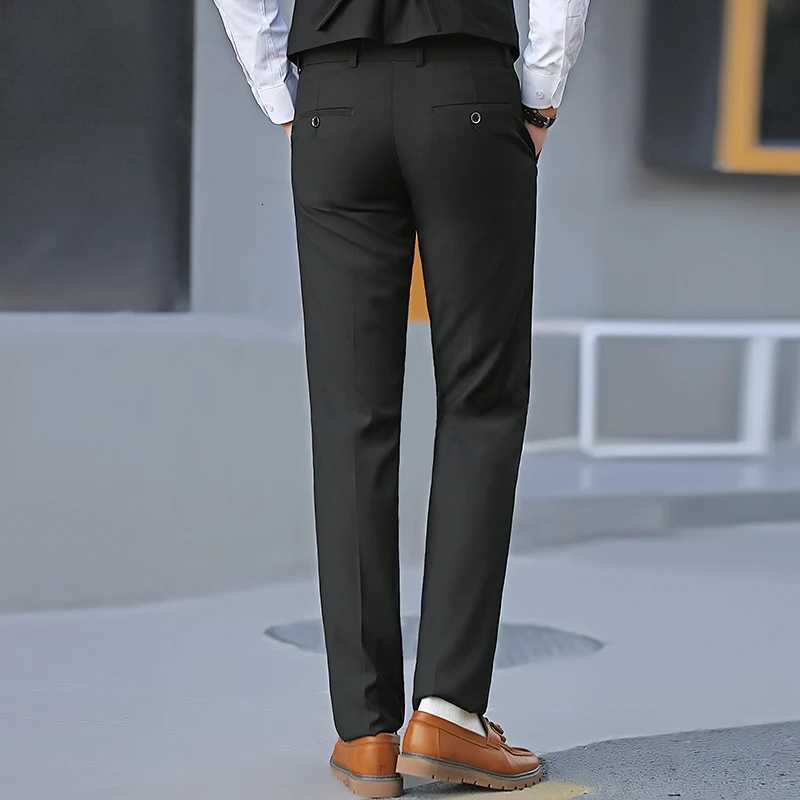 Black Mens Suit Pants Suitable for Business OfficeInterviewTrousers Gray Blue Burgundy NonIroning Treatment Process W250826