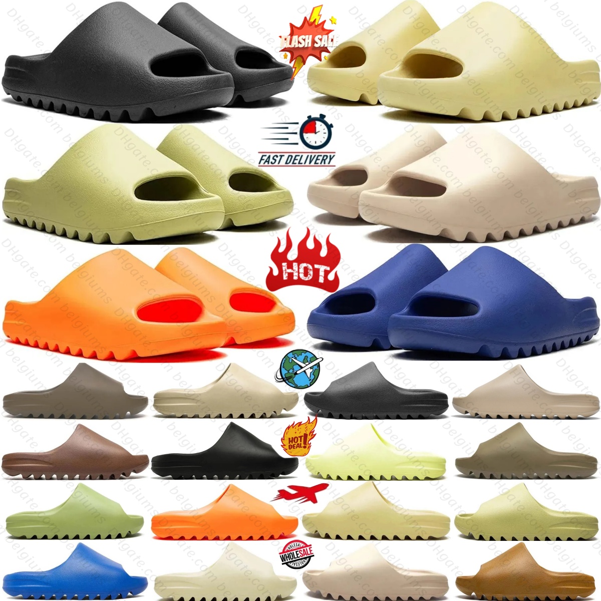 Slide Designer Slippers Black Casual Sliders Bone Resin Sand Blue Pure Home Summer Beach Slides Outdoor Flip Flops Men Womens Enflame Orange Brow