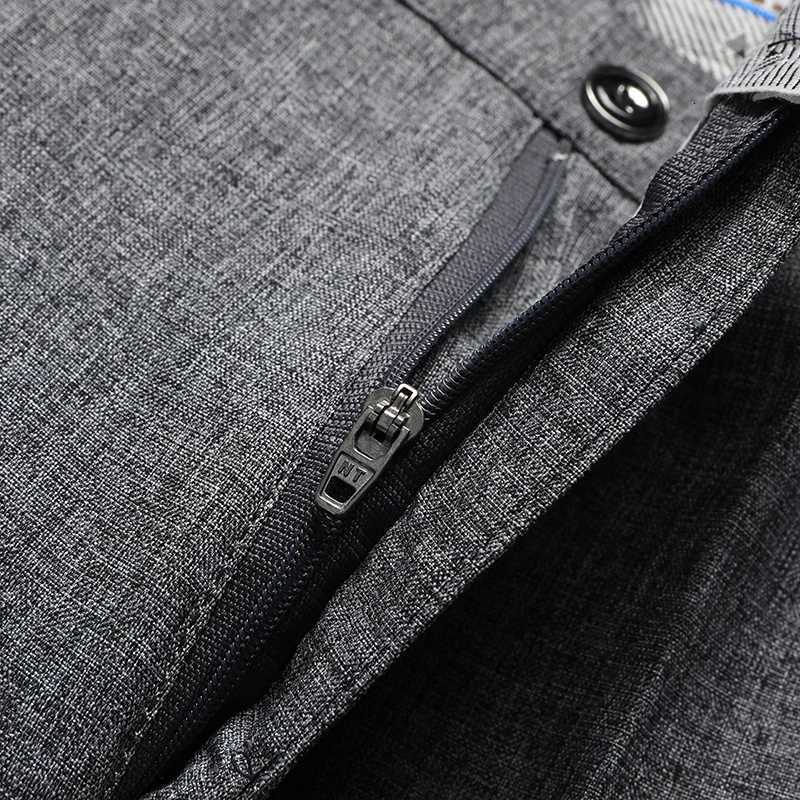 Mens Trousers Business Casual Pants Summer Autumn Dress Straight Pants Elastic Black Gray Loose Formal Pants W250826