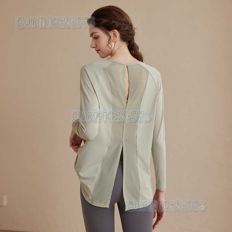 2025 New Highend Sports Top for Women Quickdry Running Yoga Shirt Loose Pilates Training Long Sleeve Tshirt H250825