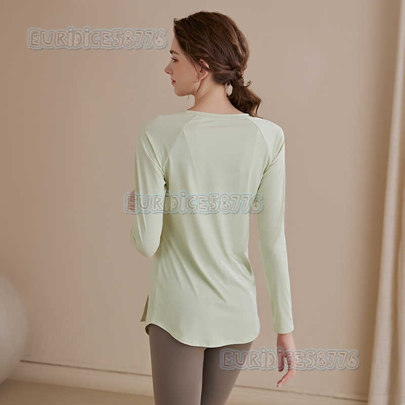 Highend Long Sleeve Yoga Top for Women 2025 New Fitness Wear Loose Slimming Ruched Hipcovering Sports Top H250825