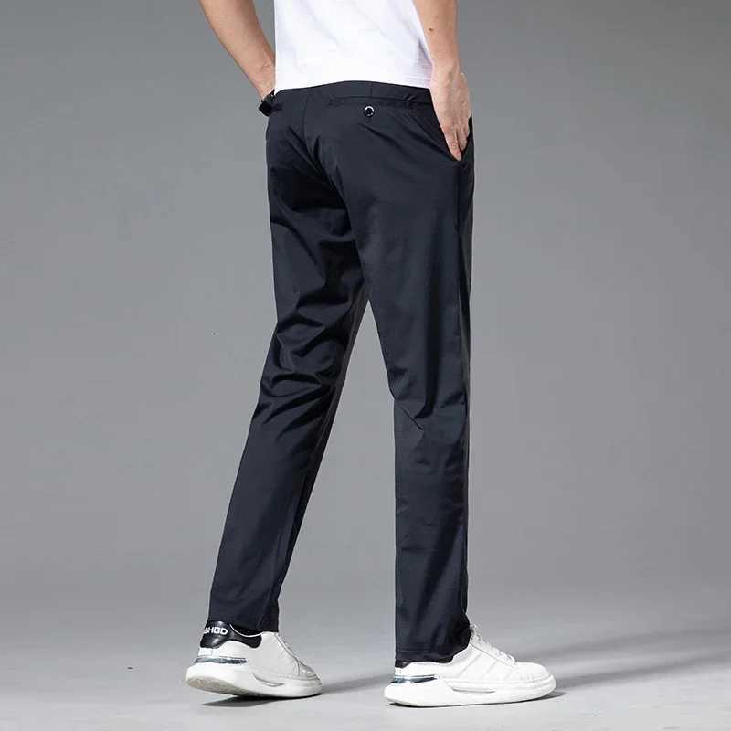 Spring Summer Ultrathin Casual Pants Mens High Elastic Ice Silk Quickdry Straight Draped Business Trousers Male Korean W250826