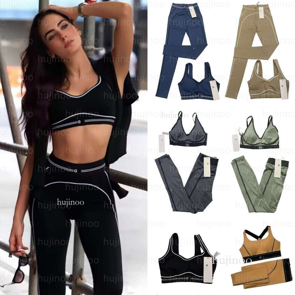 TOP TOP alosness women clothes Sets Sports aloness pants sweatshirt Bras Leggings luluelmon set White Striped Pants Aloness Set men set Women's Fiess Gym