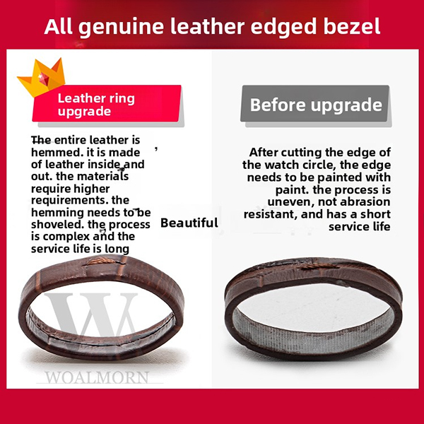 Premium Handcrafted Leather Watch Strap for Men & Women - Genuine Material Butterfly Clasp-808