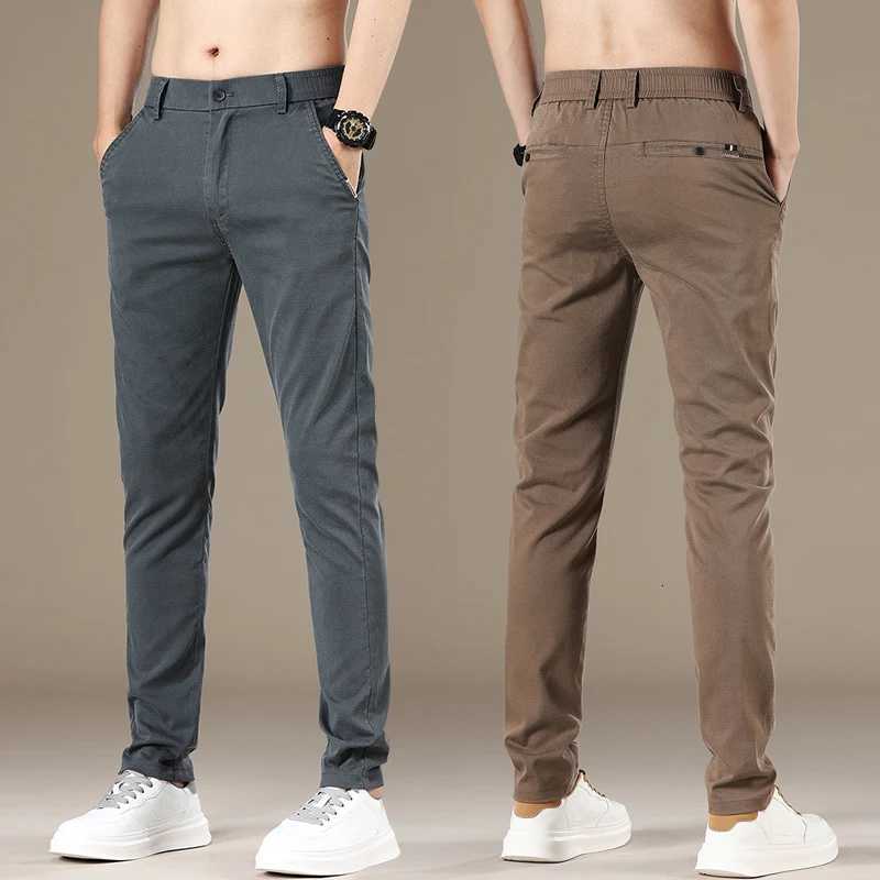 New Spring Summer Lyocell Fabric Mens Casual Pants High Quality Fashion Slim Business Trousers Brand Elastic Soft Pants W250826