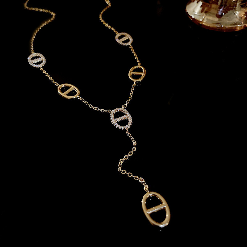 Trendy Fashion Commuter Pig Nose Shape Necklace Light High-end Feel Versatile Jewelry Bracelet for Women - view 3