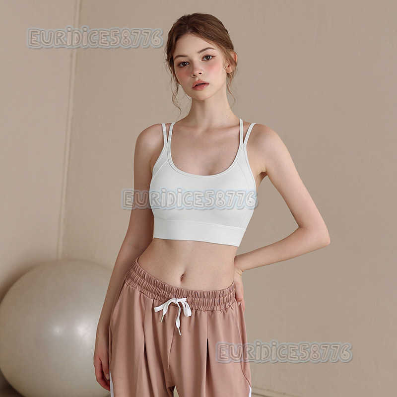 Highend Yoga Sports Bra Cross Back Shockproof Gathered Yoga Running Fitness Onepiece Sports Bra H250825