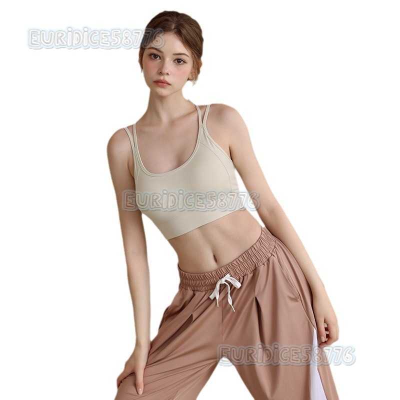 Highend Yoga Sports Bra Cross Back Shockproof Gathered Yoga Running Fitness Onepiece Sports Bra H250825