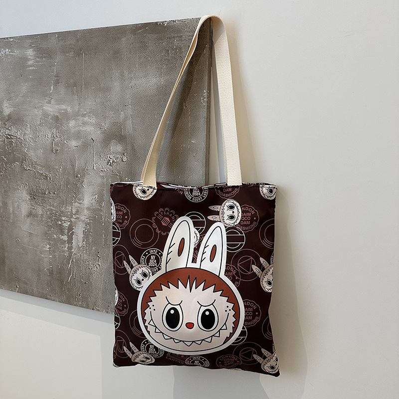 2025 New Labubu Shoulder Eco friendly Bag Canvas Bag Casual Shoulder Bag Large Capacity Travel Bag Premium Handbag Shopping Bag High Beauty Travel Bag