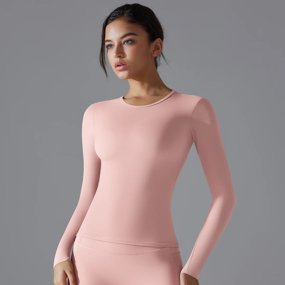 Yoga Shirts For Women Long Sleeve Winter Fitness Running Gym Clothes Workout Dry Fit Breathable High Elastic Sports Top 250826