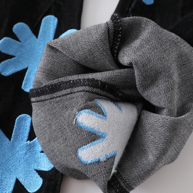 LOST SHDWS Jeans Fashion Allmatch Men Women Denim Pants High Quality Color Embroidery Flower Lostshdws Trousers 250826