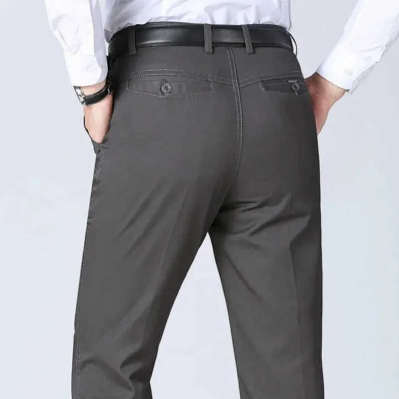 00 Cotton Mens Summer Thin Autumn Thick Trousers Fashion Brand Cargo Pants Smart Casual Solid Khaki Black Suit Pant GOZBKF W250826