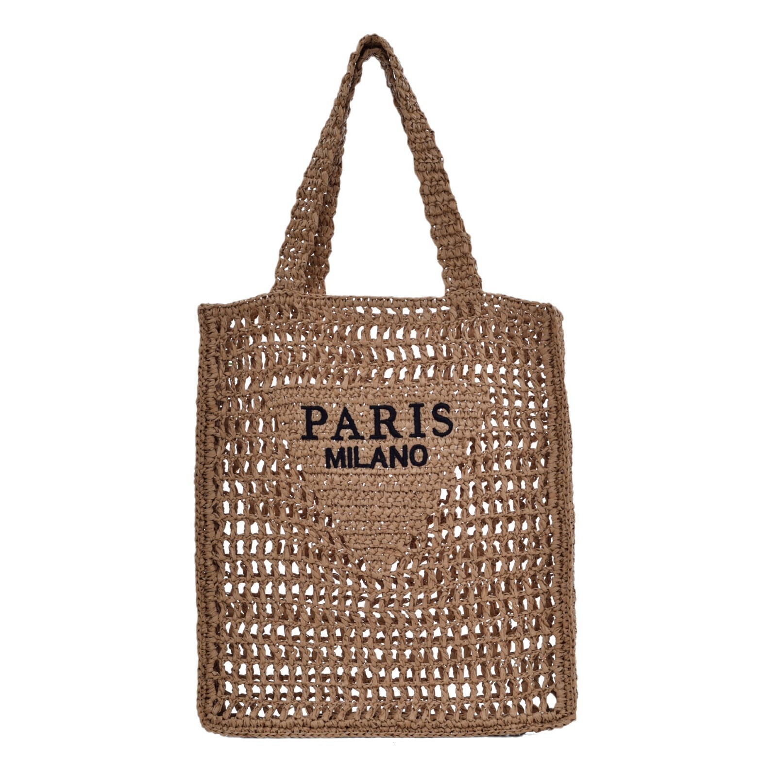 Free Shipping New Designer Bag Handmade Straw Woven Hollow Embroidered Letter Square Bag Large Capacity Beach Vacation Shoulder Handbag Exquisite Shop