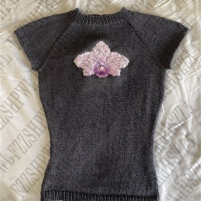 Womens 90s Y2K Kawaii Vintage Short Sleeve Sexy Slim Knitted Short Sleeves Spring Autumn Fairy Casual Lazy style High Streetwear 250827