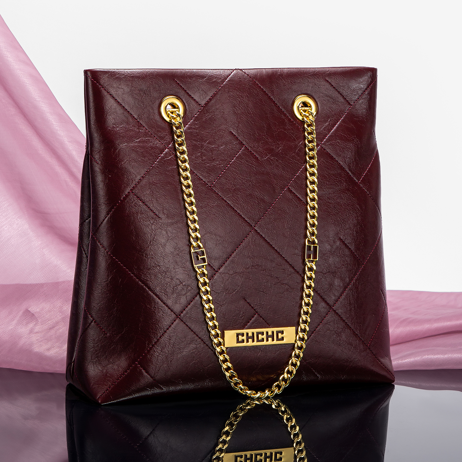 CHCH Classic Retro Style Pure Colour Fashion Women's Shoulder Bag Simple Versatile Chain Shoulder Strap Design Exquisite Workmanship