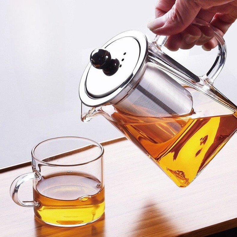 UPS 350Ml Clear Heat Resistant Glass Jug Infuser Coffee Tea Leaf Herbal Pot Wer Teapot Milk Juice Z 8.7-1
