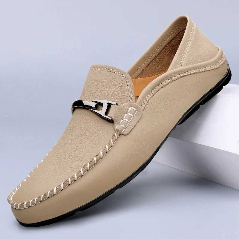 Luxury Brand Plus Size Loafers Mens Designer Genuine Leather Business Casual Shoes Soft Leather Comfortable Adult Wedding ShoesXJ250827