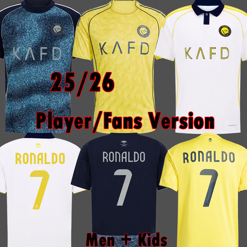 Al Nassr FC soccer Jerseys 25 26 Ronaldo kits 2025 2026 Baby Home Third long Sleeve CR7 JOAO PEDRO BROZOVIC COMAN men MANE kids Women OTAVIO Away Football shirt Al-Nassr